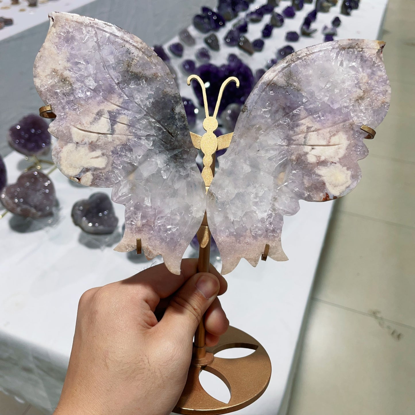 pink amethyst butterfly