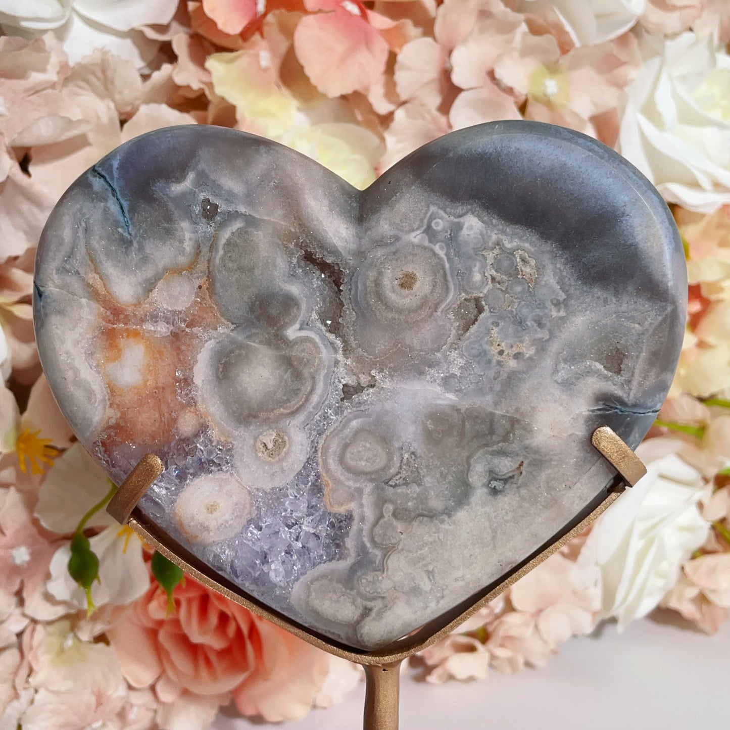 pink amethyst heart