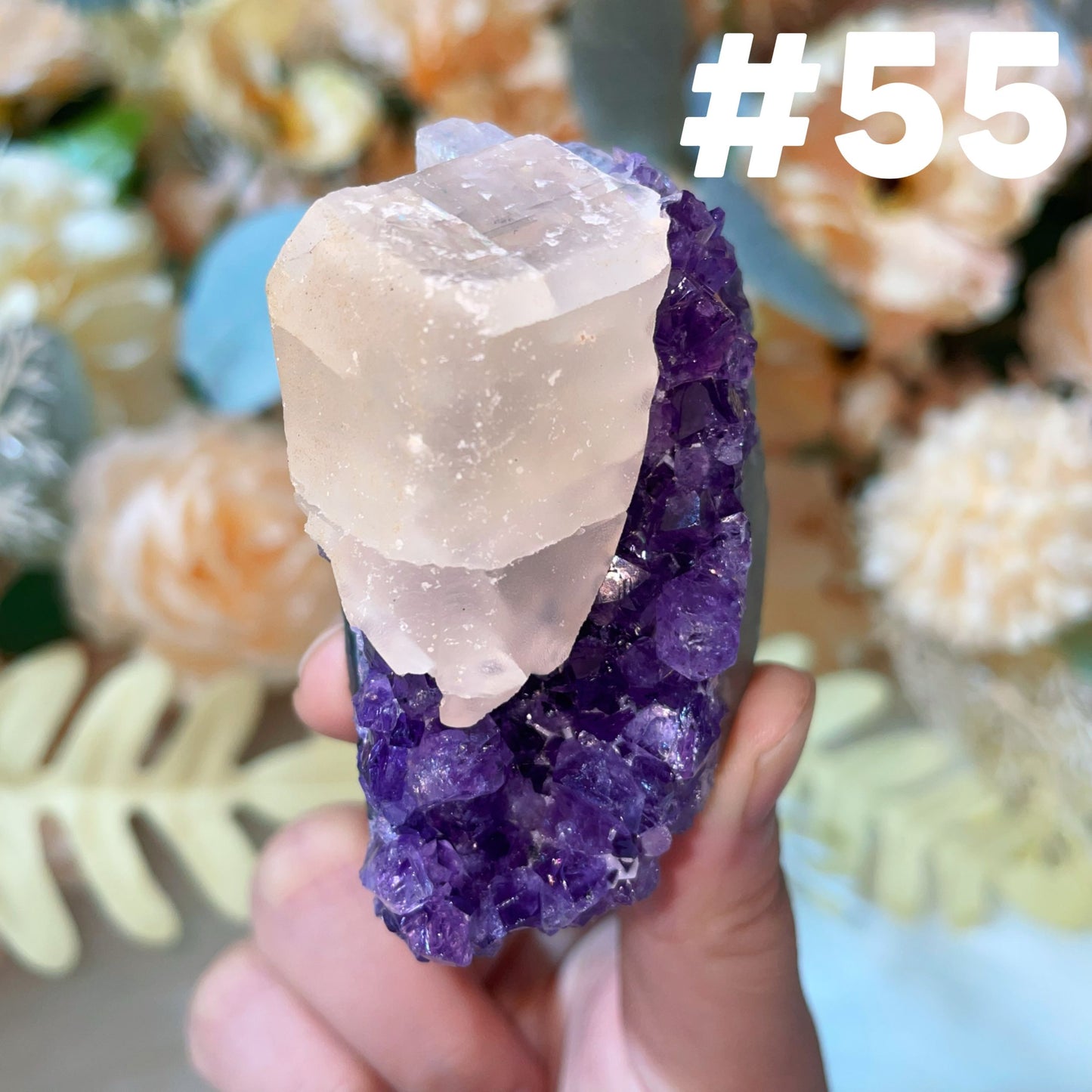 Amethyst with calcite freefrom