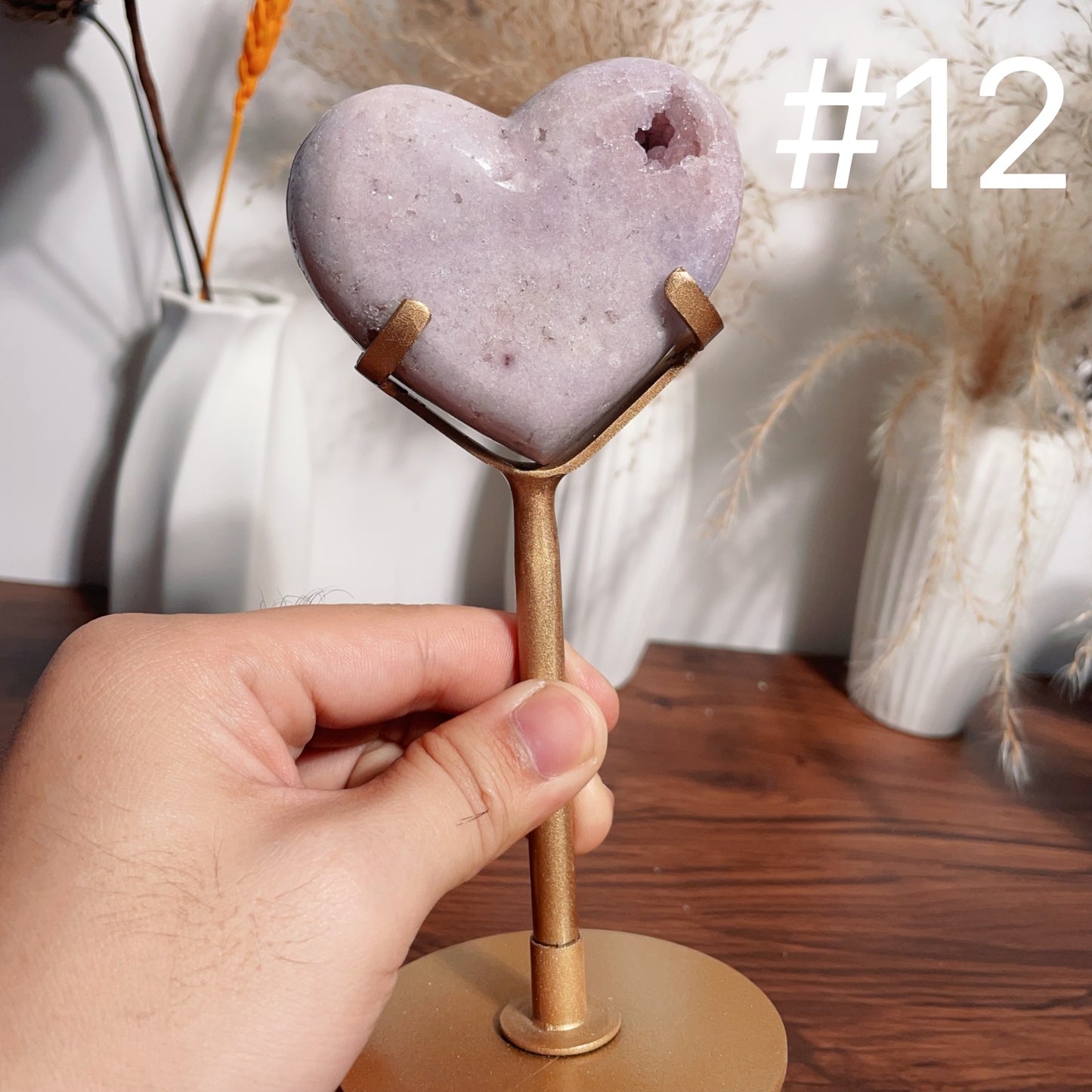 Small Pink Amethyst Heart